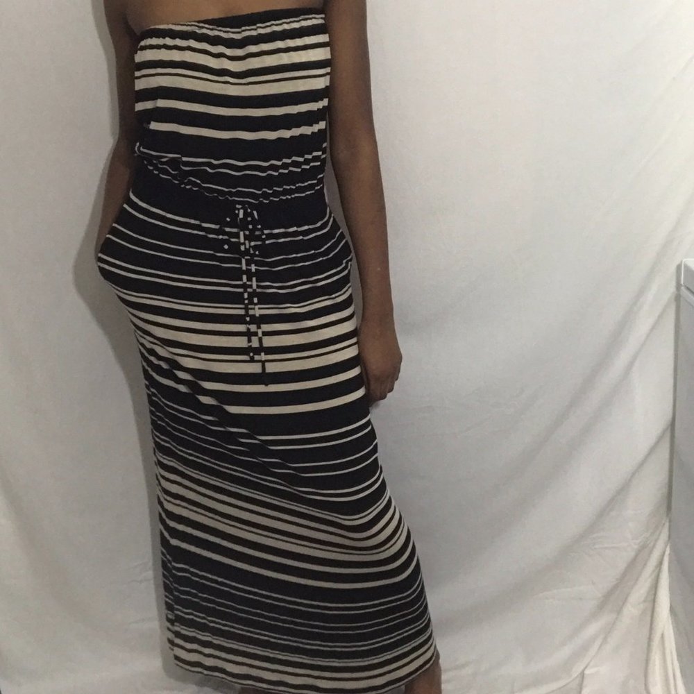 J. Crew Amie Black and Tan maxi dress